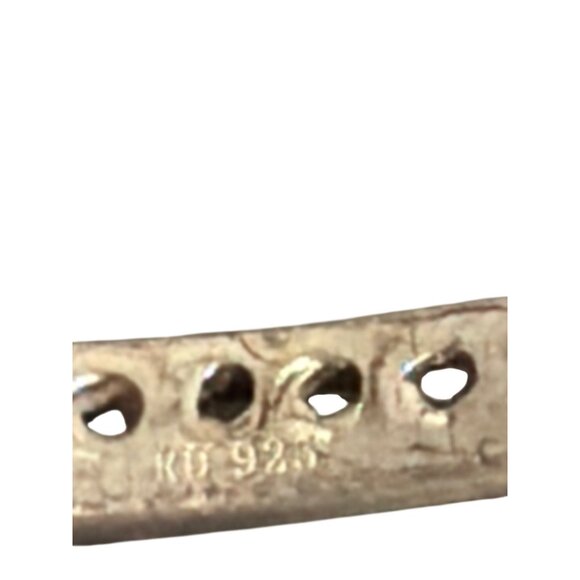 Vtg RD Sterling Silver 925 Bangle Bracelet Embedded Cubic Zirconia 7.25" Estate - Picture 4 of 6